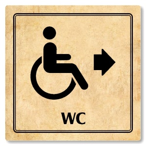 WC invalidé vpravo, 100x100mm, pergamen, Utah
